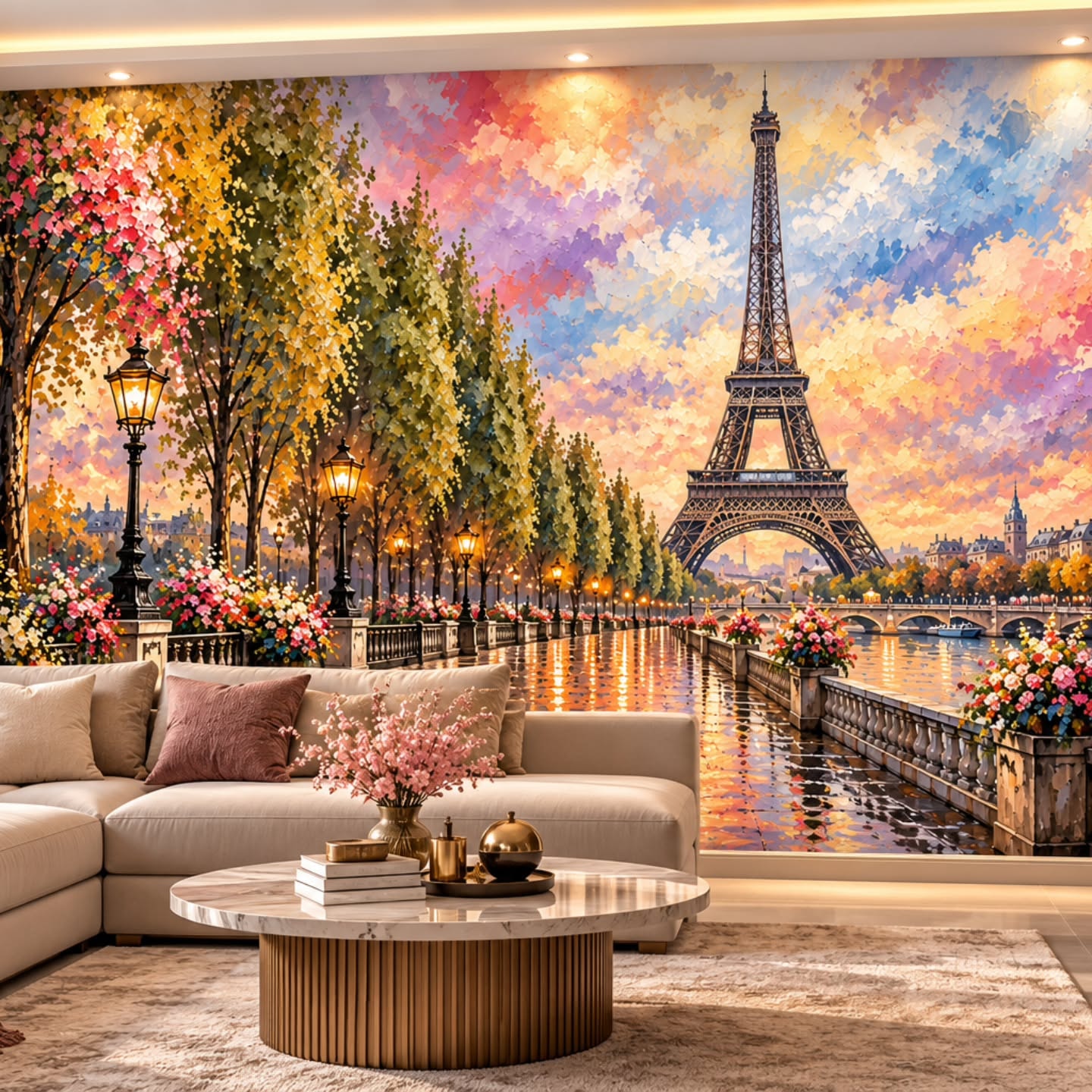 Paris'in Büyüsü 3D duvar posteri, döşenmiş oda görünümü