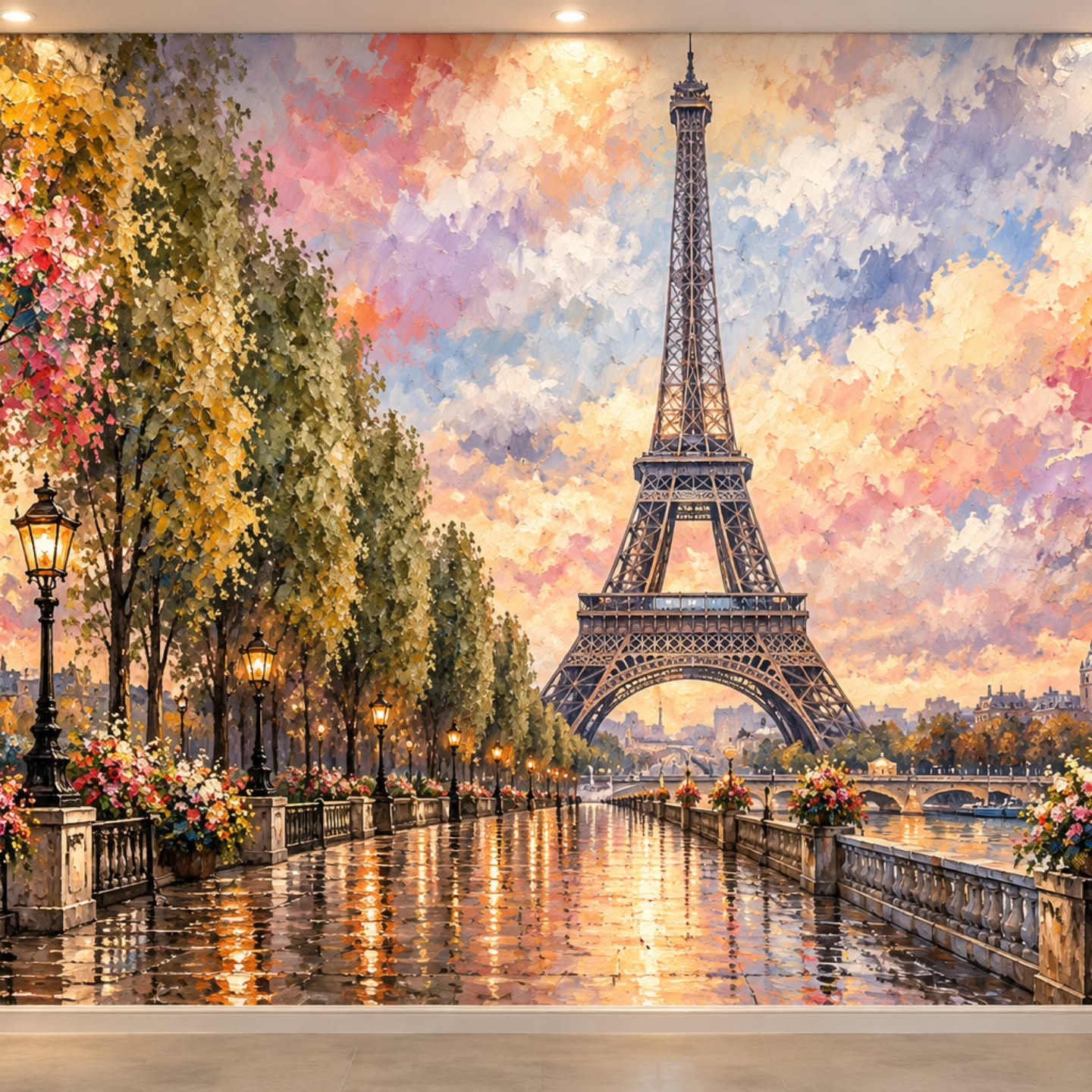 Paris'in Büyüsü 3D duvar posteri, düz tasarım görünümü